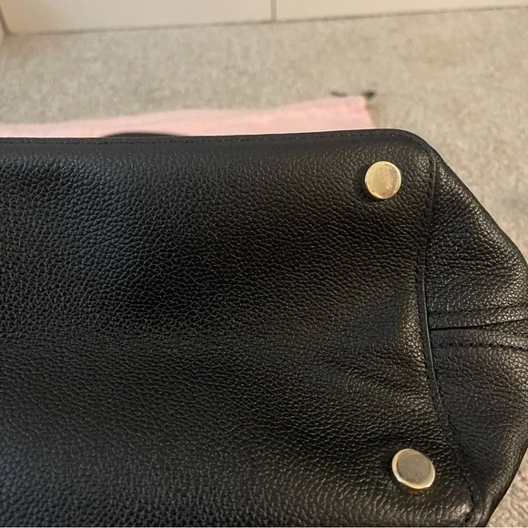 Kate Spade Black Leather Tote Handbag with Dust Bag EUC - Picture 11 of 12